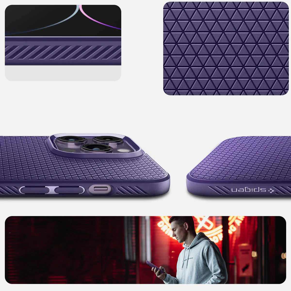 Etui z geometrycznym wzorem Spigen Liquid Air do iPhone 14 Pro